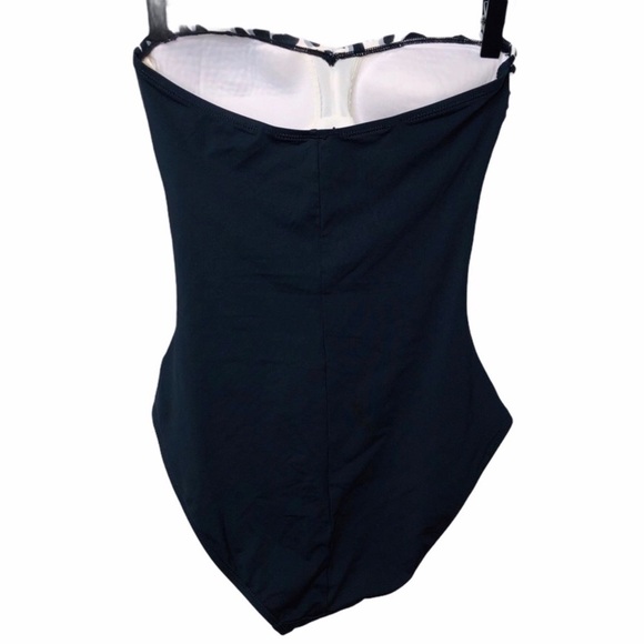 La Blanca Cheetah Print Bandeau One Piece Swimsuit Size 8 Beach Wear Swimwear - Picture 3 of 8